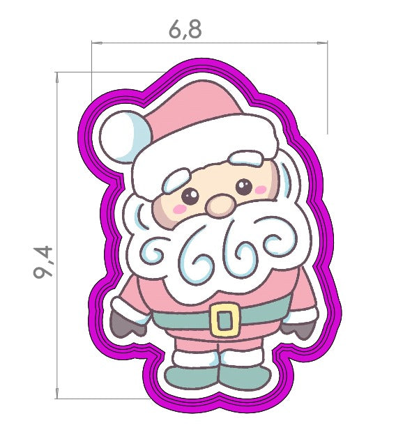 Cortador Cuerpo Santa Clous Rosa - Navidad – moennestudio