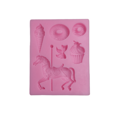 Molde Silicona CupCakes y Caballo