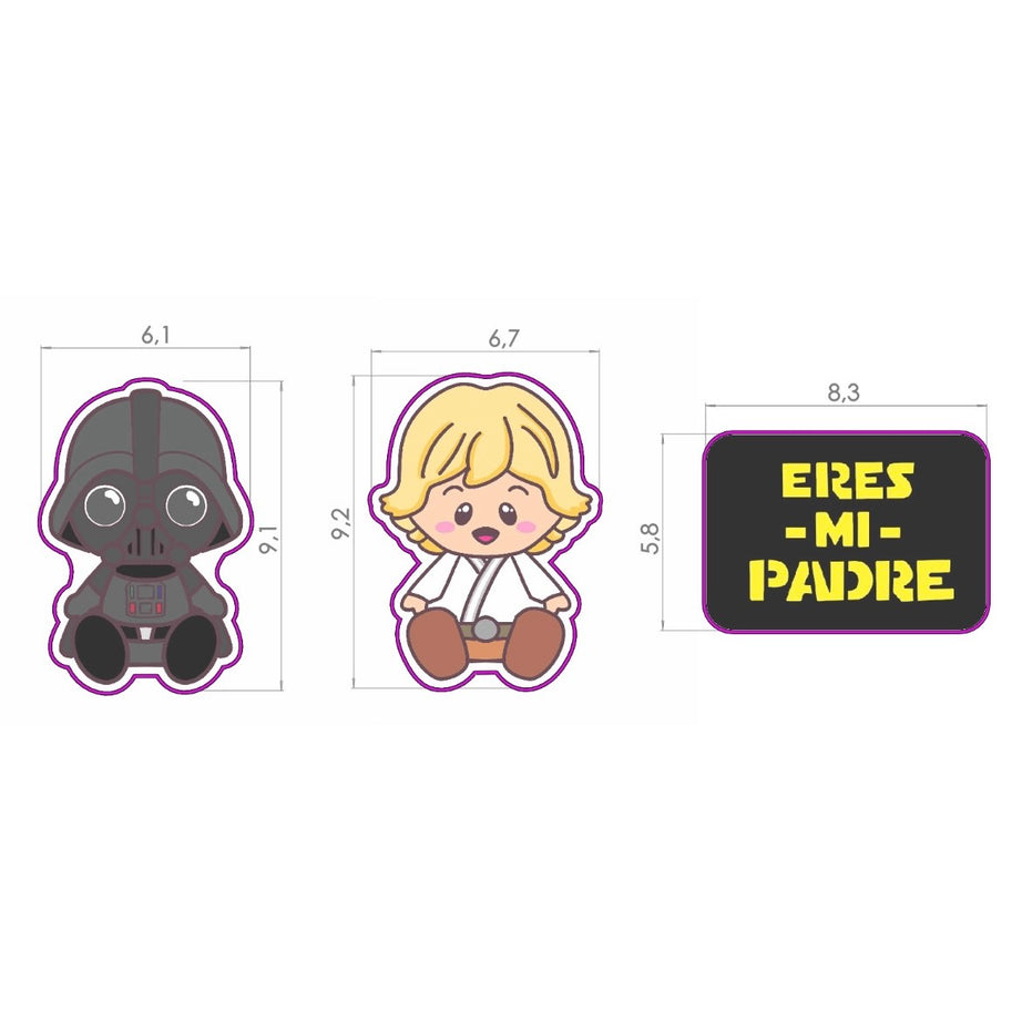 Set Cortador y stencil tu eres mi padre (Star wards)