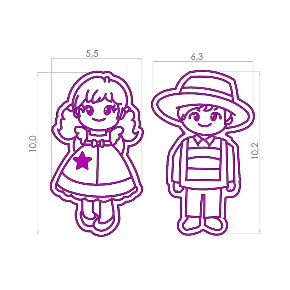 Set Cortador y stamp Pareja Baile Huasos - 18 Septiembre fiestas Patrias