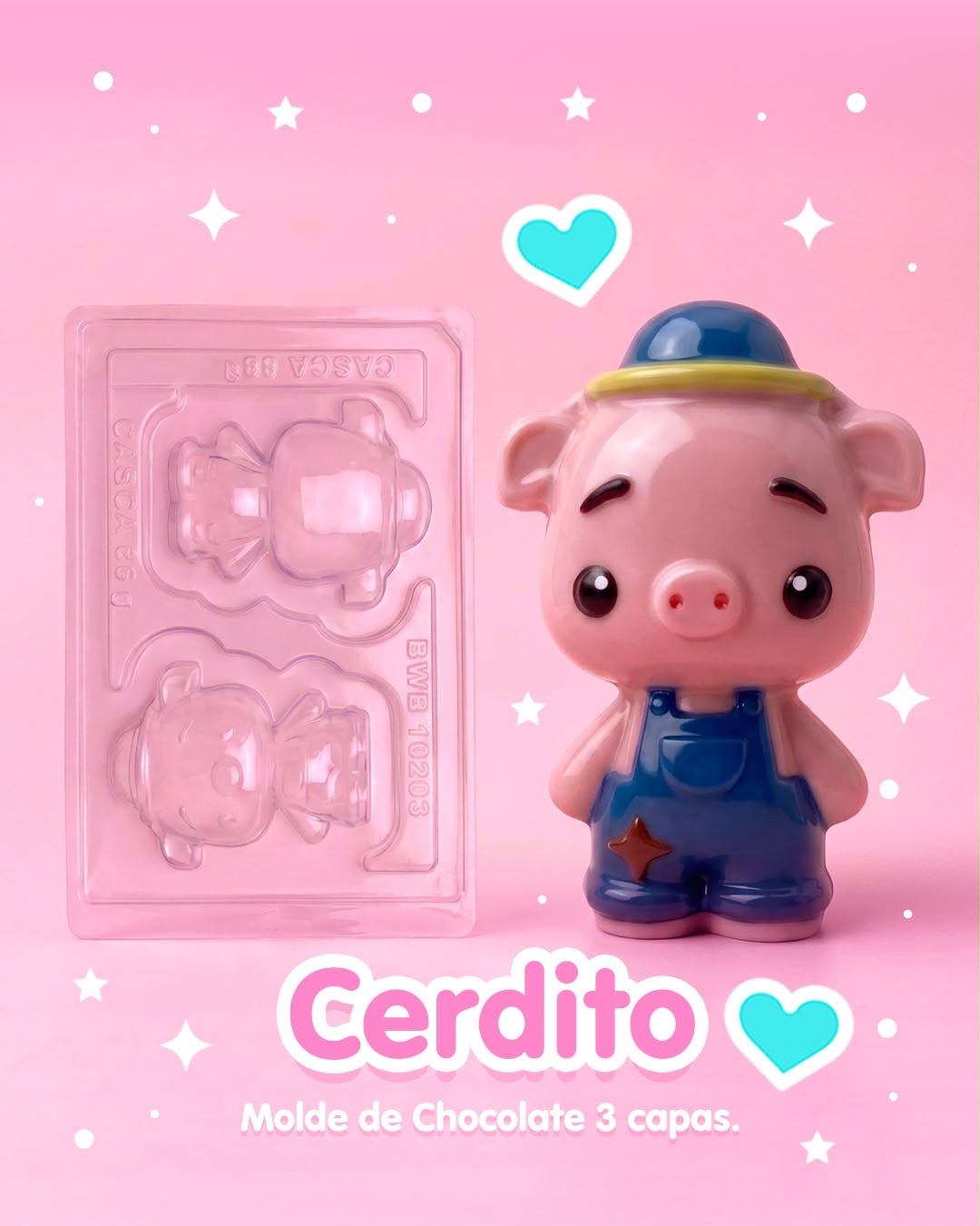 Molde Plastico Chanchito ( 3 Capas )