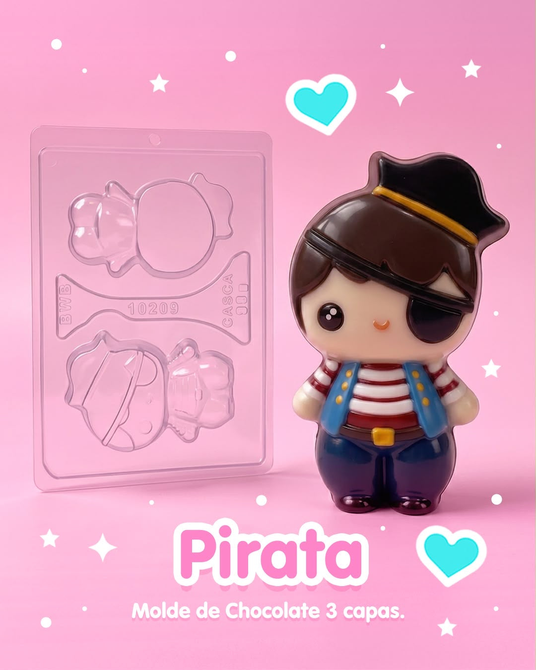 Molde Plastico Nino Pirata ( 3 Capas)