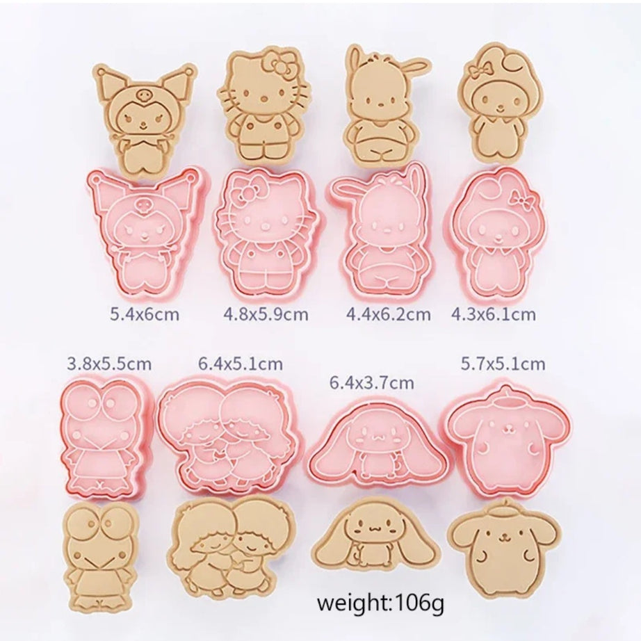Set Cortadores con stamp Sanrio