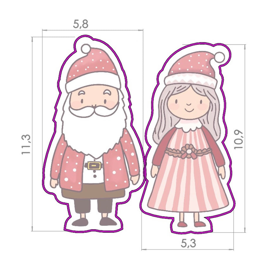 Set cortador Santa y Sra Claus - Navidad