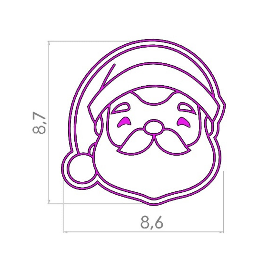 Cortador y stamp Santa Cara 8cm - Navidad