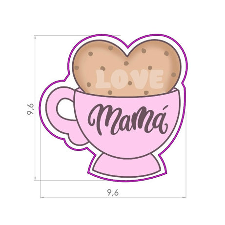 Cortador love mama taza de cafe