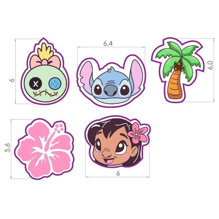 Set Cortador Lilo y Stitch Mini