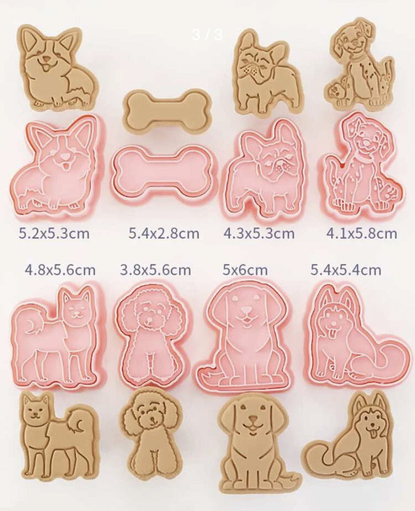 Set Cortadores y Marcadores Galletas Perros