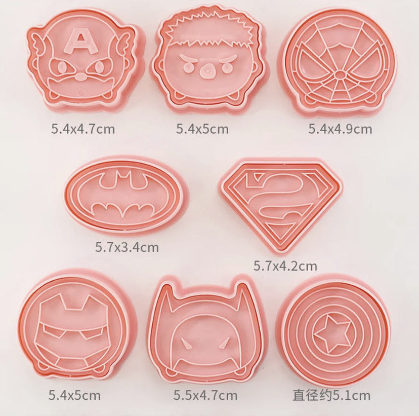 Set Cortadores y Marcadores Galletas Super Heroes