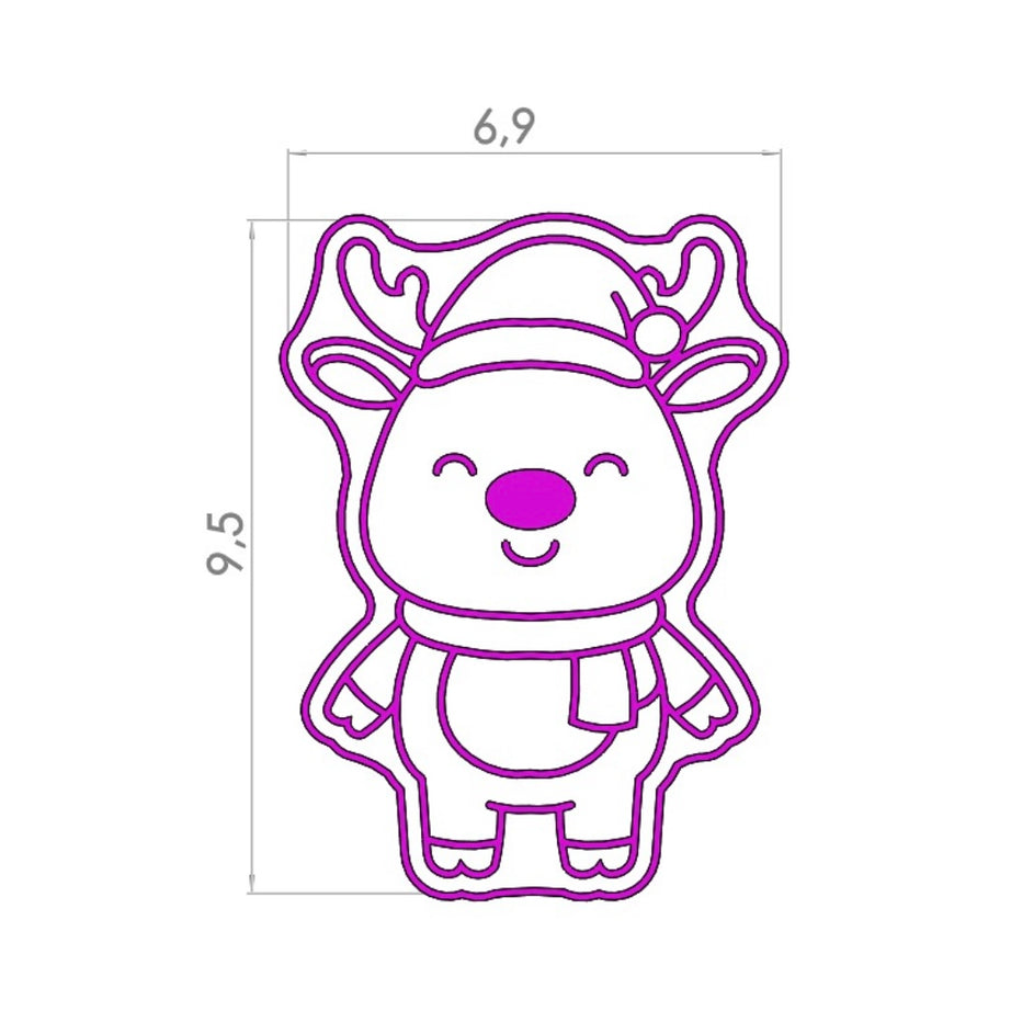 cortador y stamp Reno Cuerpo completo - Navidad