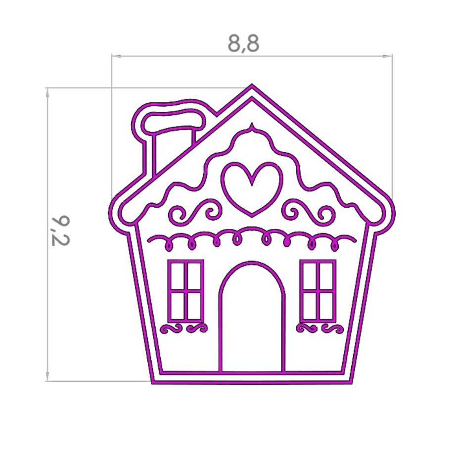 cortador y stamp Casita de Navidad