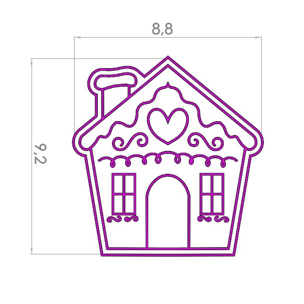 cortador y stamp Casita de Navidad