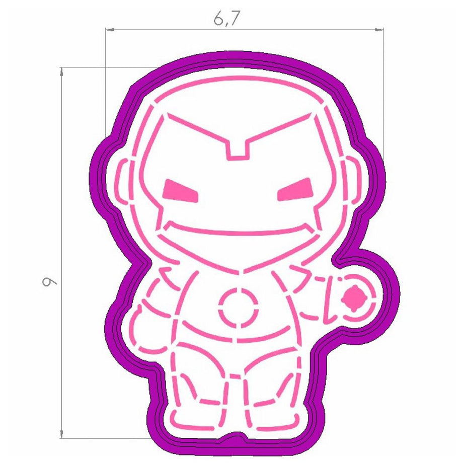 Set Cortador y Stencil Super Heroe - Iron Man