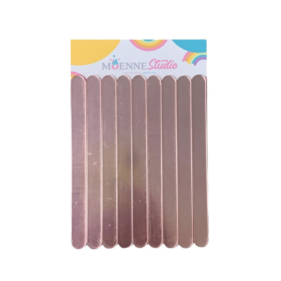 Palitos De Acrilico Metalizado  Rose Gold ( 9 unidades)