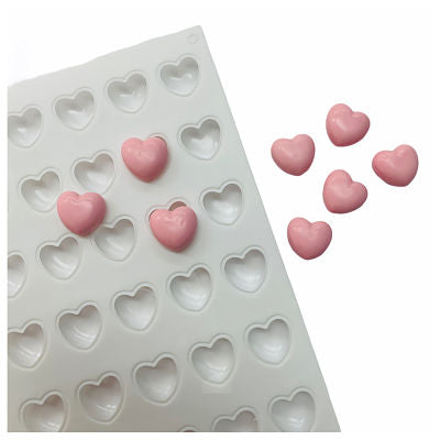 Molde Silicona Blanco Corazones pequeños