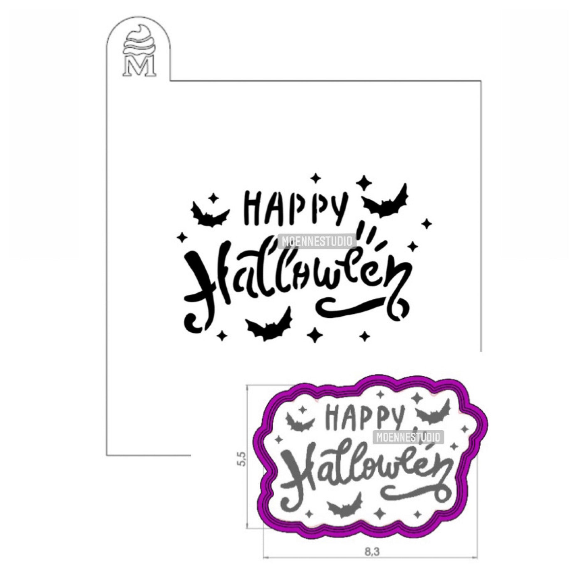 Set stencil y cortador Happy Halloween