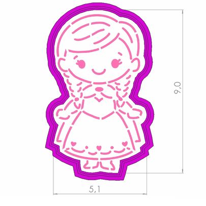 Set cortador y stencil princesa Anna