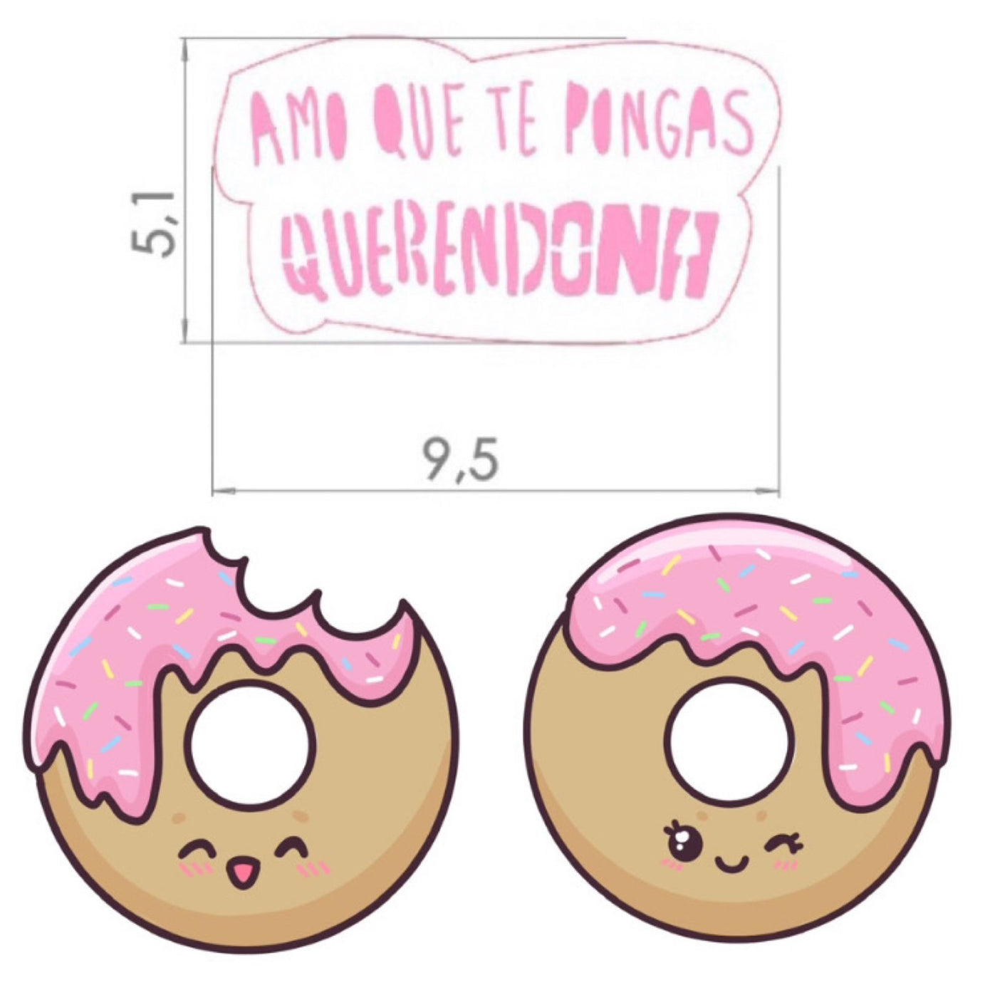 Set Cortador y Stencil Donuts - San Valentin