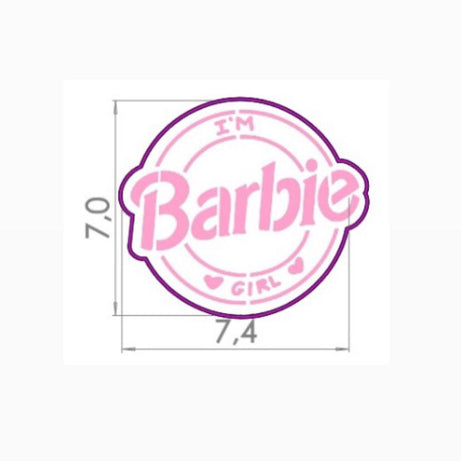 Cortador y stencil circular barbie girl