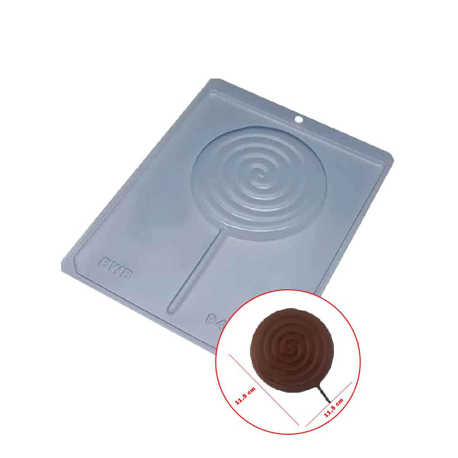 Molde Plastico Simple Paleta Caracol Grande