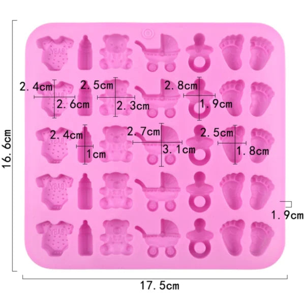 Molde de Silicona Baby Shower Mix