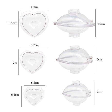 Molde set 3 corazones