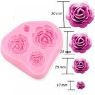 Molde 4 Rosas silicona