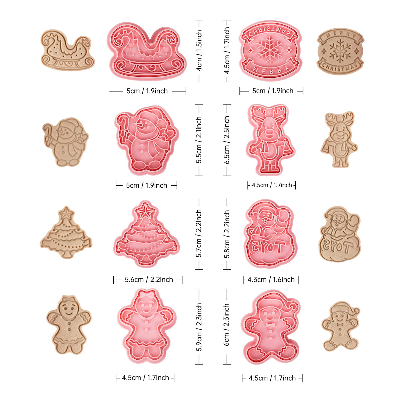 Set Cortadores con stamp Merry Christmas