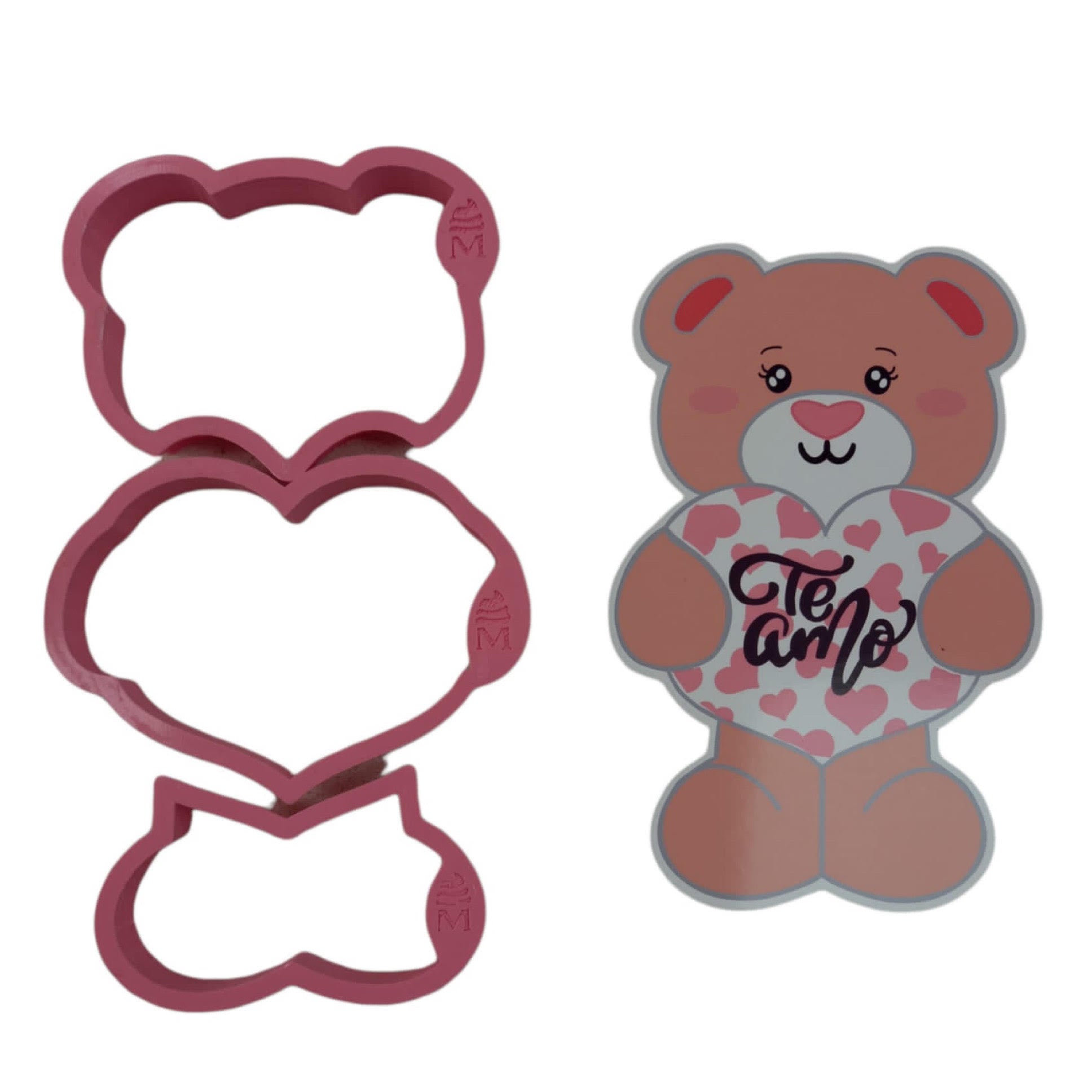 Set Cortador Osita San Valentín